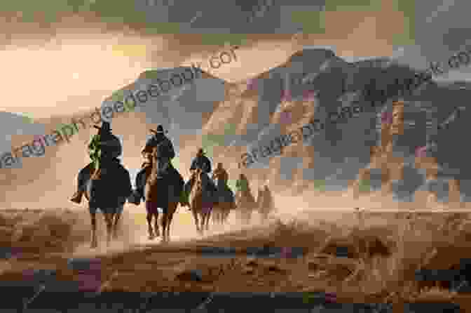 A Group Of Outlaws On Horseback Riding Through A Rugged Canyon With Mountains In The Background The Epic Bandit Rescue: Minecraft Adventure Comics (Flash And Bones 14)