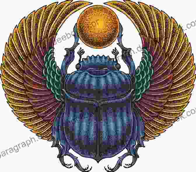 A Painting Depicting A Scarab Beetle, A Symbol Of Rebirth And Protection In Ancient Egypt. BEETLES BUTTERFLIES IN THE WORLD