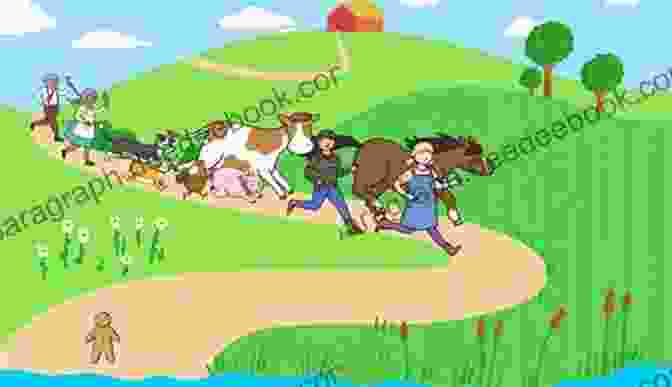 A Scene From The Book Where The Gingerbread Man Is Running Away From A Group Of Pursuing Animals Richard Scarry S The Gingerbread Man (Little Golden Book)