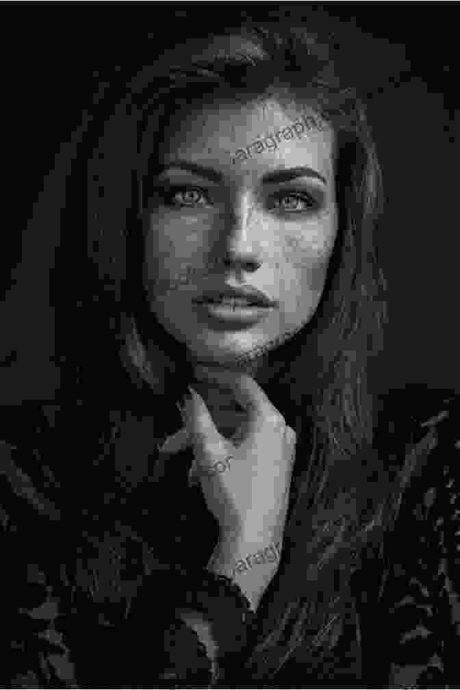 Black And White Portrait Of Holly Chase, A Beautiful Young Woman With Dark Hair And Piercing Eyes. The Unknowns Holly Chase