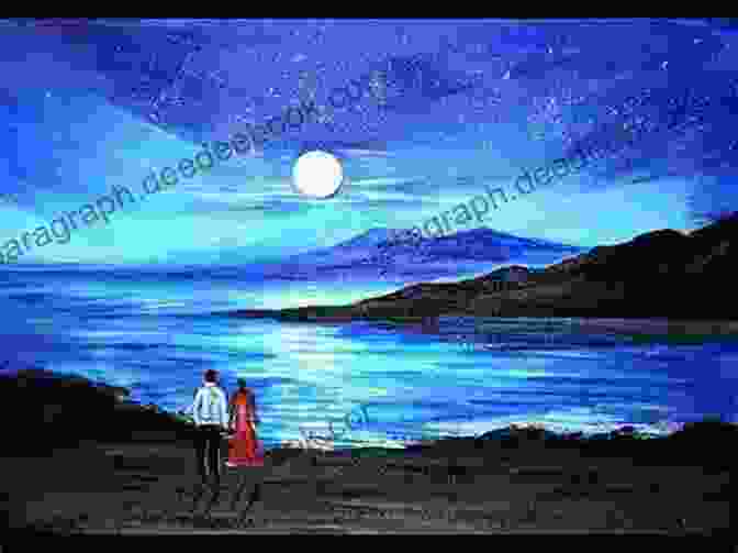 Deborah Edmisten's Painting Of A Young Couple Sharing A Tender Moment On A Moonlit Night. Back In Time Deborah Edmisten