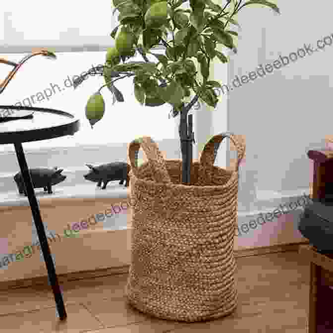 Jute Cotton Basket Used For Storage And Decoration In A Cozy Living Room, Showcasing Its Versatility And Aesthetic Appeal Jute Cotton Baskets Eileen Troemel