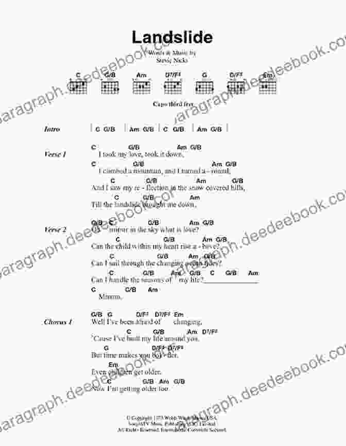 Landslide Tablature Disney Songs Beginning Solo Guitar: 15 Songs Arranged For Beginning Chord Melody Style In Standard Notation And Tablature