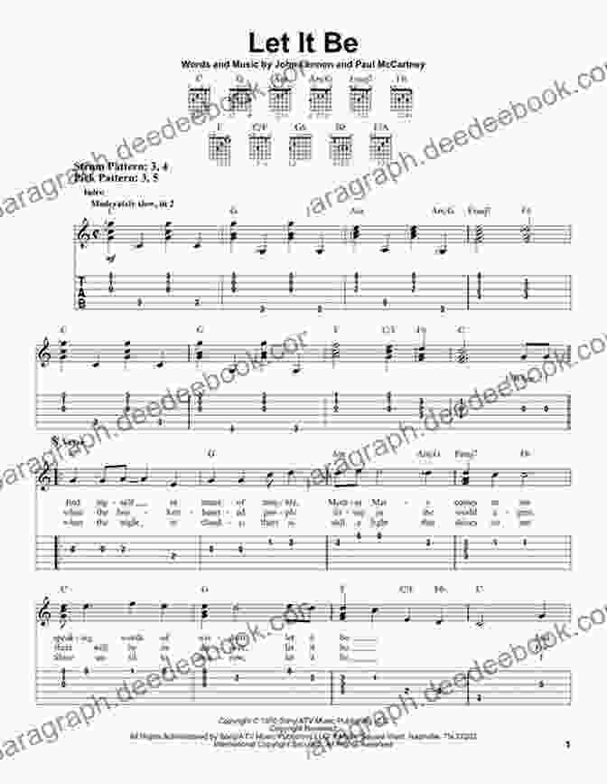 Let It Be Tablature Disney Songs Beginning Solo Guitar: 15 Songs Arranged For Beginning Chord Melody Style In Standard Notation And Tablature