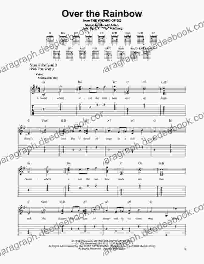 Over The Rainbow Tablature Disney Songs Beginning Solo Guitar: 15 Songs Arranged For Beginning Chord Melody Style In Standard Notation And Tablature